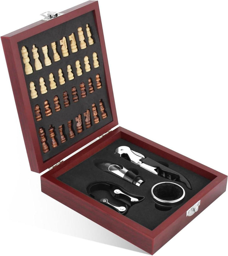 Wine Gift Box with Chess Set